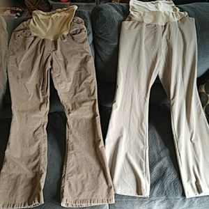 Bundle lot of three maternity pants khaki